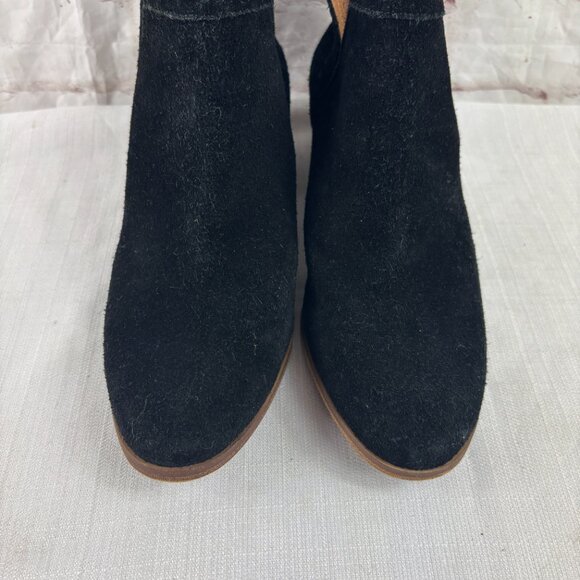 Susina Women's 7 Black Suede Perforated Blakely Ankle Booties - Picture 6 of 9